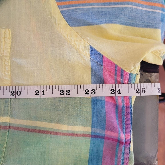 Salty Dog Gant Pastel‎ Plaid Short Sleeve Button Down Shirt Cotton Men's Large - Picture 10 of 10